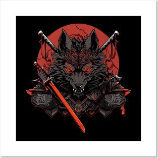 samurai wolf Posters and Art